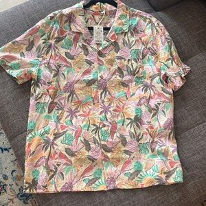 NWT Marine Layer Tencel Linen Resort Shirt in “Bright Cabana”- Sz Medium